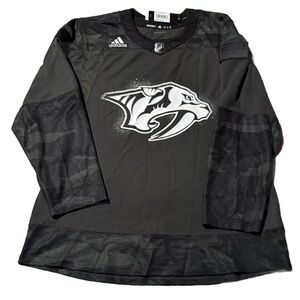 Adidas Nashville Predators Military Appreciation Camo Hockey Jersey Size 54 New